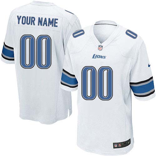 Youth Elite Nike Jersey White Road - Customized NFL Detroit Lions